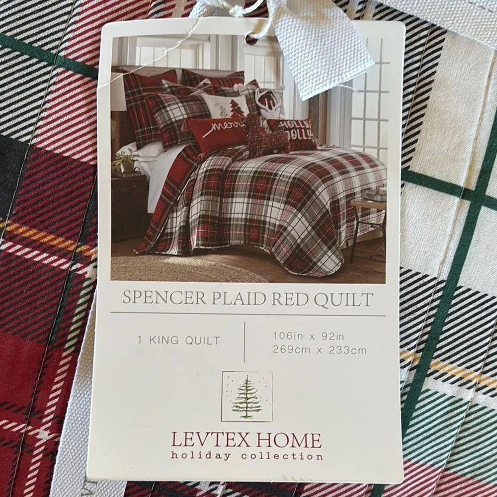 Levtex Red Green Plaid Quilt